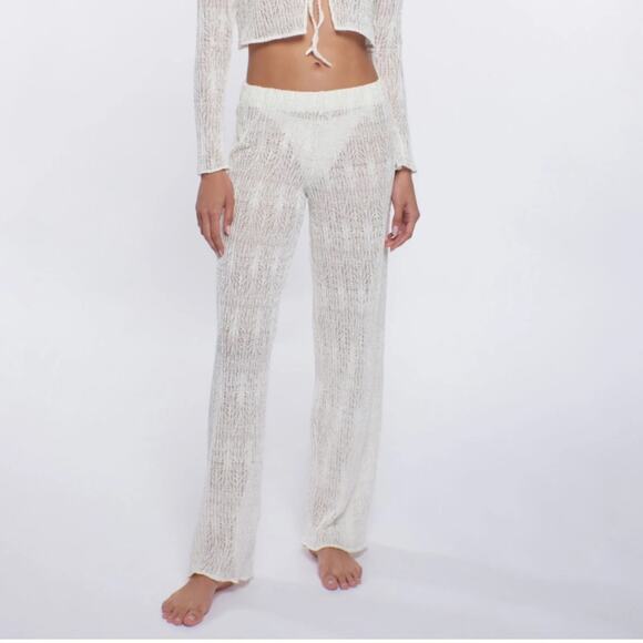 Peixoto White Lace EVY Cover up pants Size Extra Large - Picture 1 of 9